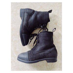 Xena Weathered Inertia Sz 6.5 Womens Steel Toe Safety Boot Black Leather